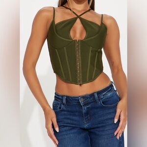 Bandage corset top Green Size L NWT